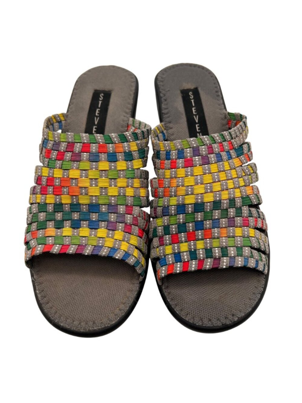 Steven By Steve Madden Bellina Multicolor Woven Open Toe Wedge Sandal Womens 6.5 - Picture 8 of 13